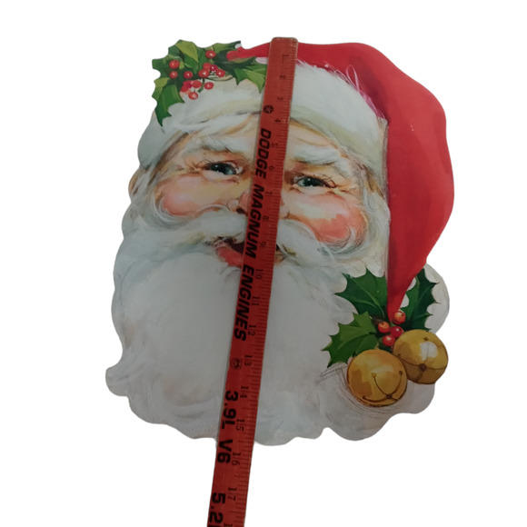 Vintage Christmas Die Cuts Holly Hobbie Santa Claus Poinsettia Wall Door Holiday - Picture 7 of 10